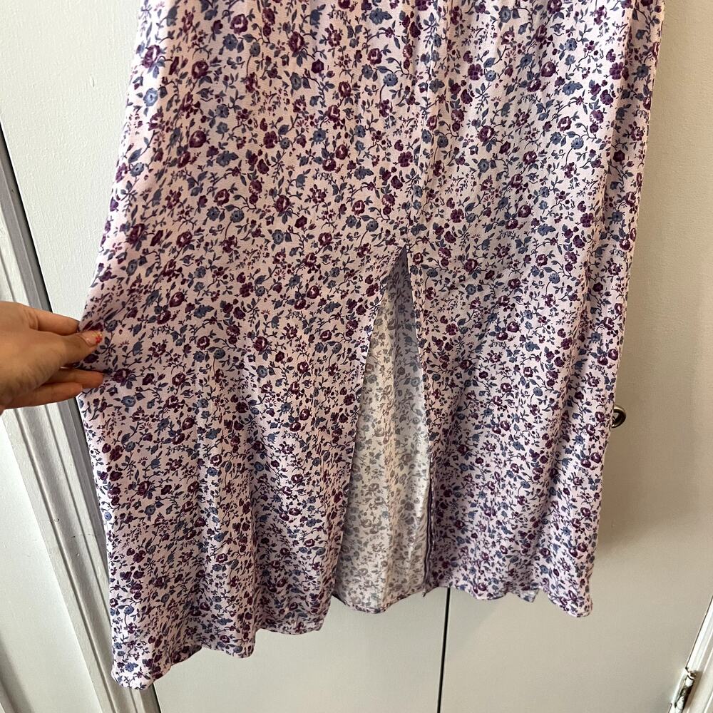 Reformation Baxley Floral Print Lilac Purple Midi Dress Size 8 Viscose New - Picture 3 of 8